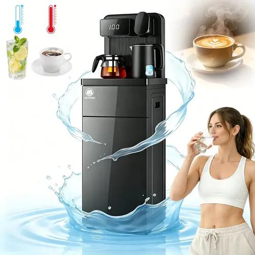 Heaimo H38b Dispensador De Agua Con Cubo Inferior Oculto, Fría Y Caliente Y Diseño Con Dos Teteras