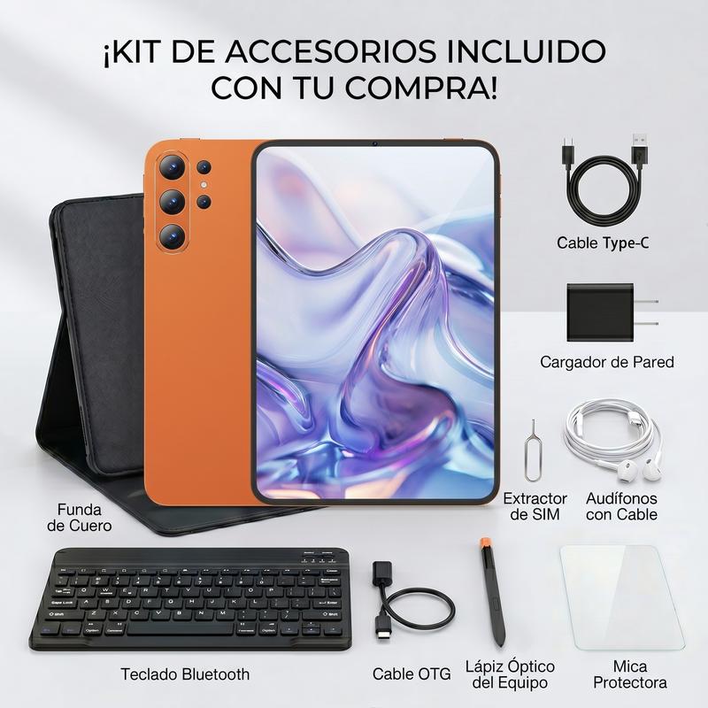 【Nuevo】S12 WIFI Tablet 10.1\" Android 15 22GB+256GB Pantalla HD para Uso Diario Trabajo o Entretenimiento 10000mAh [Súper Combo]