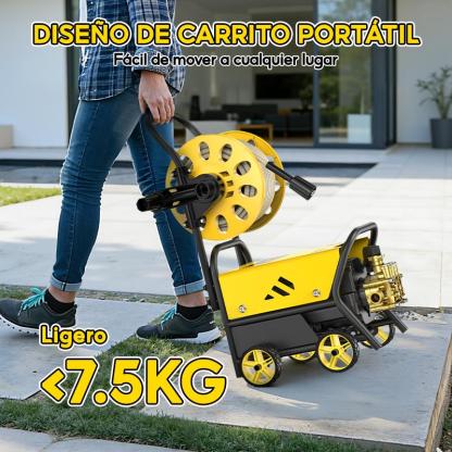 SOARFLY 4200W Hidrolavadora Electrica Portátil profesional de alta presión, 5000PSI, 60 Hz, es un equipo portátil de alto rendimiento para lavar vehículos, adecuado para uso industrial, comercial y doméstico.