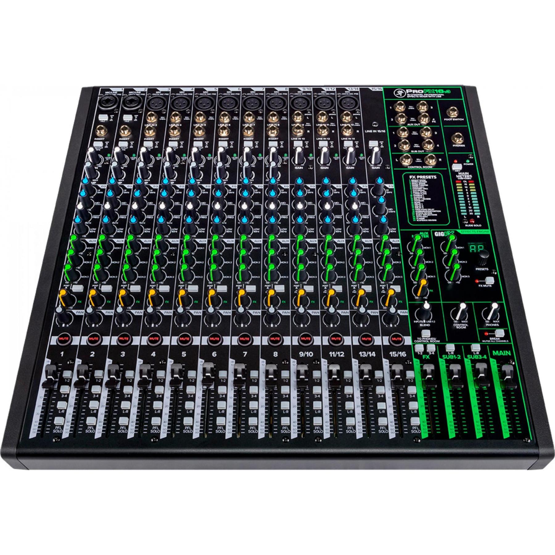 Mezcladora Mackie Profesional 16 Canales C/Efectos Y Usb, Profx16v3