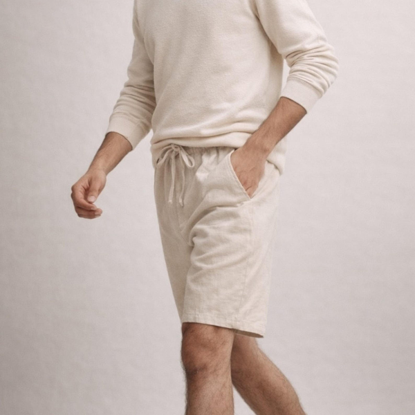 Men's Cotton-linen Shorts, Summer Beach Shorts, Knee-length Casual Shorts, And Lightweight, Breathable Urban Shorts.