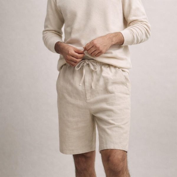 Men's Cotton-linen Shorts, Summer Beach Shorts, Knee-length Casual Shorts, And Lightweight, Breathable Urban Shorts.