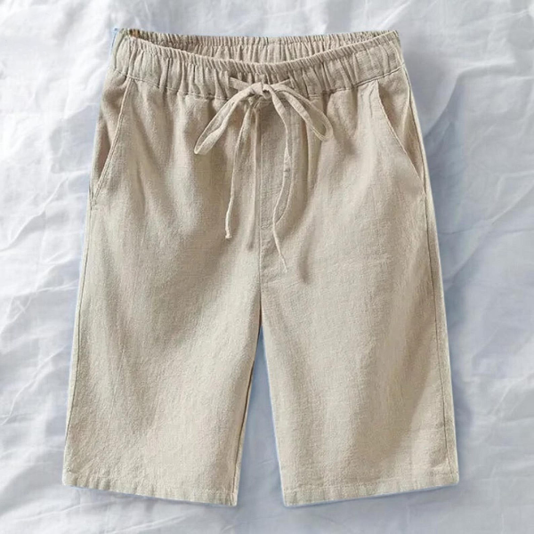 Men's Cotton-linen Shorts, Summer Beach Shorts, Knee-length Casual Shorts, And Lightweight, Breathable Urban Shorts.