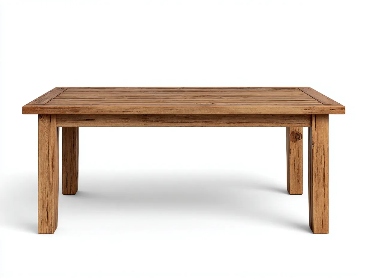 Mesa de jardín madera 150x80x75 cm - marrón - diseño rústico exterior-Denmyhub