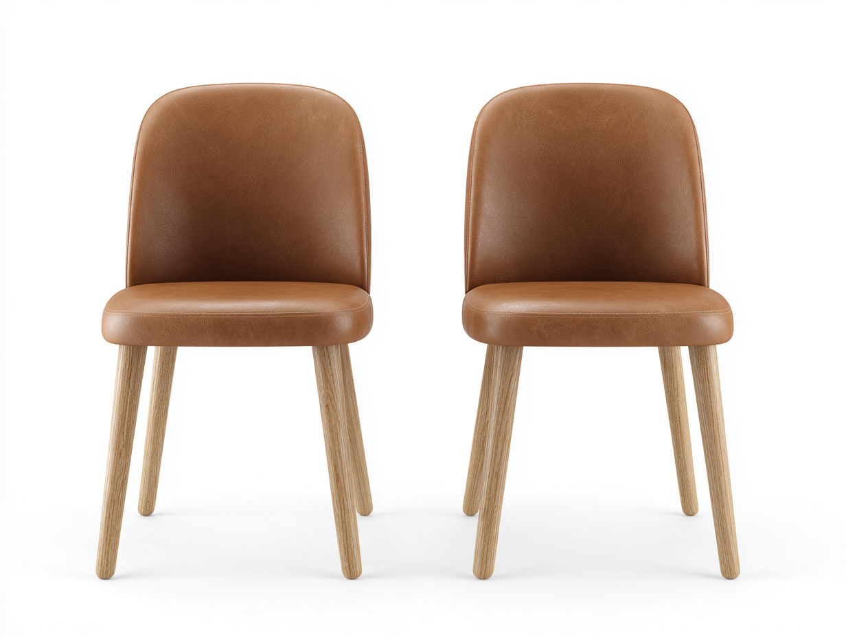 Sillas de comedor de madera 45x50x85 cm marrón claro asiento tapizado diseño moderno para comedor-Denmyhub