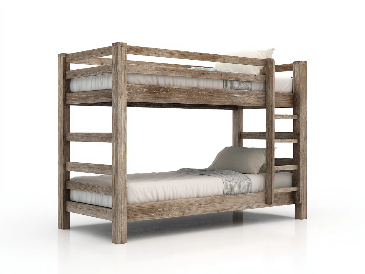 Litera de madera maciza 198x100x160 cm marrón - diseño rústico dormitorio juvenil-Denmyhub