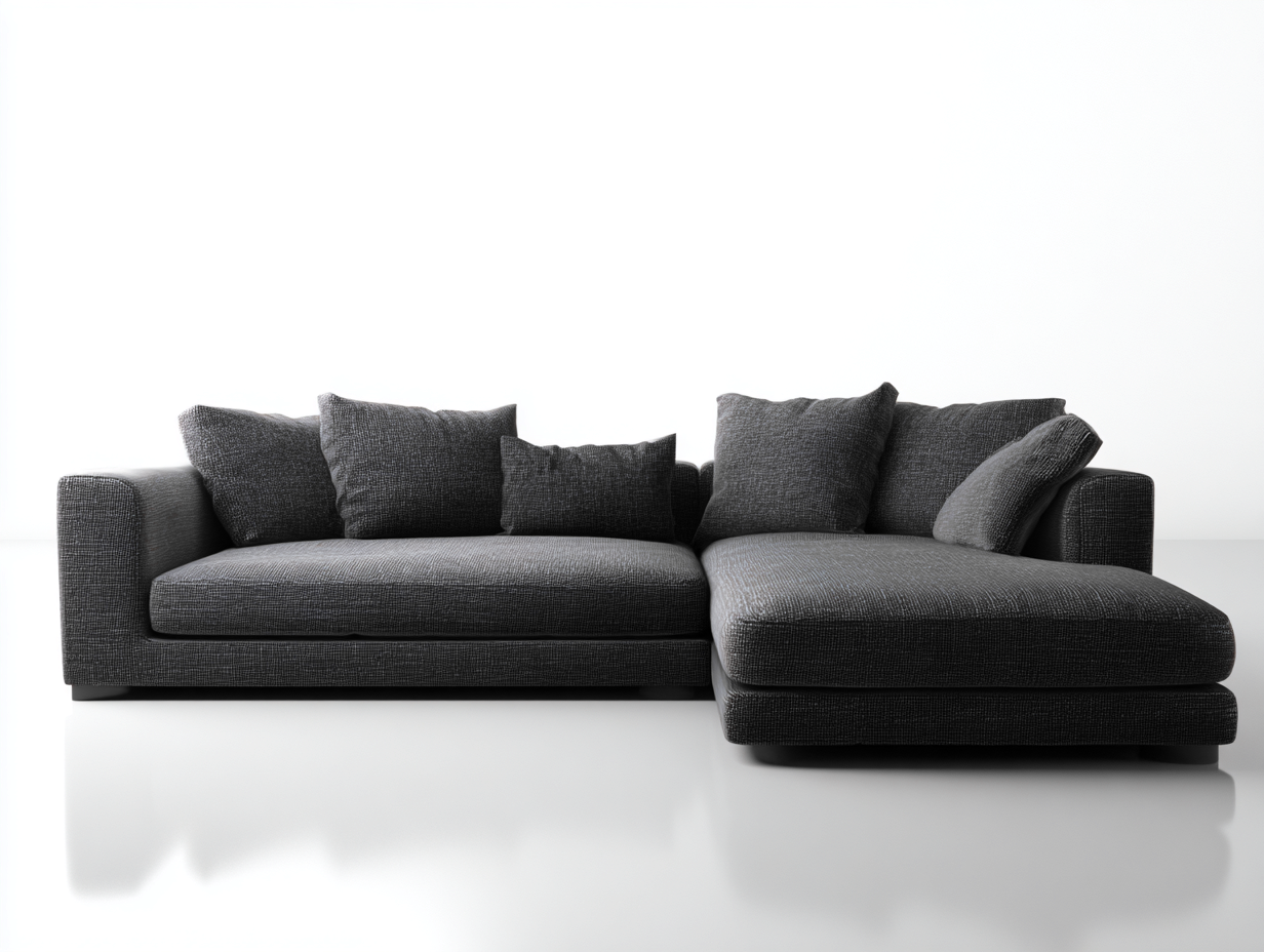 Sofás de esquina tela 240x160x85 cm gris oscuro - diseño moderno para salón-Denmyhub