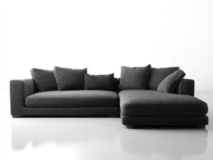 Sofás de esquina tela 240x160x85 cm gris oscuro - diseño moderno para salón-Denmyhub