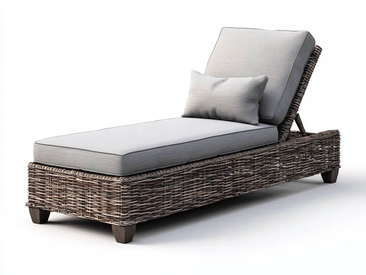 Tumbonas ratán 190x70x85 cm gris-natural - diseño moderno para jardín-Denmyhub