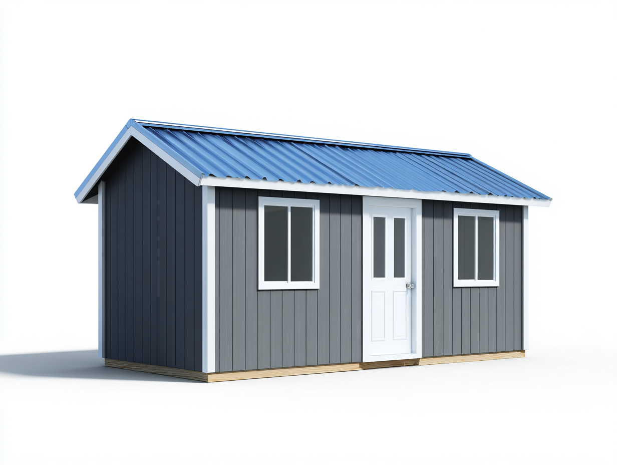 Gartenhäuser Holz 320x240x240 cm - Grau-Blau - für Garten - Klassisches Design-Casagoden