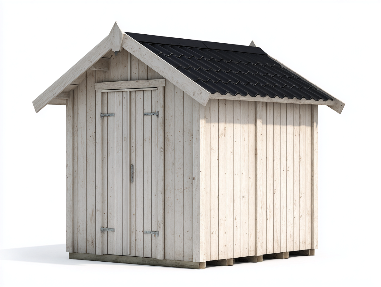 Gartenhäuser Holz 240x180x220 cm Naturholz-Schwarz - Klassischer Stil - Doppeltür - Geeignet für Garten-Casagoden