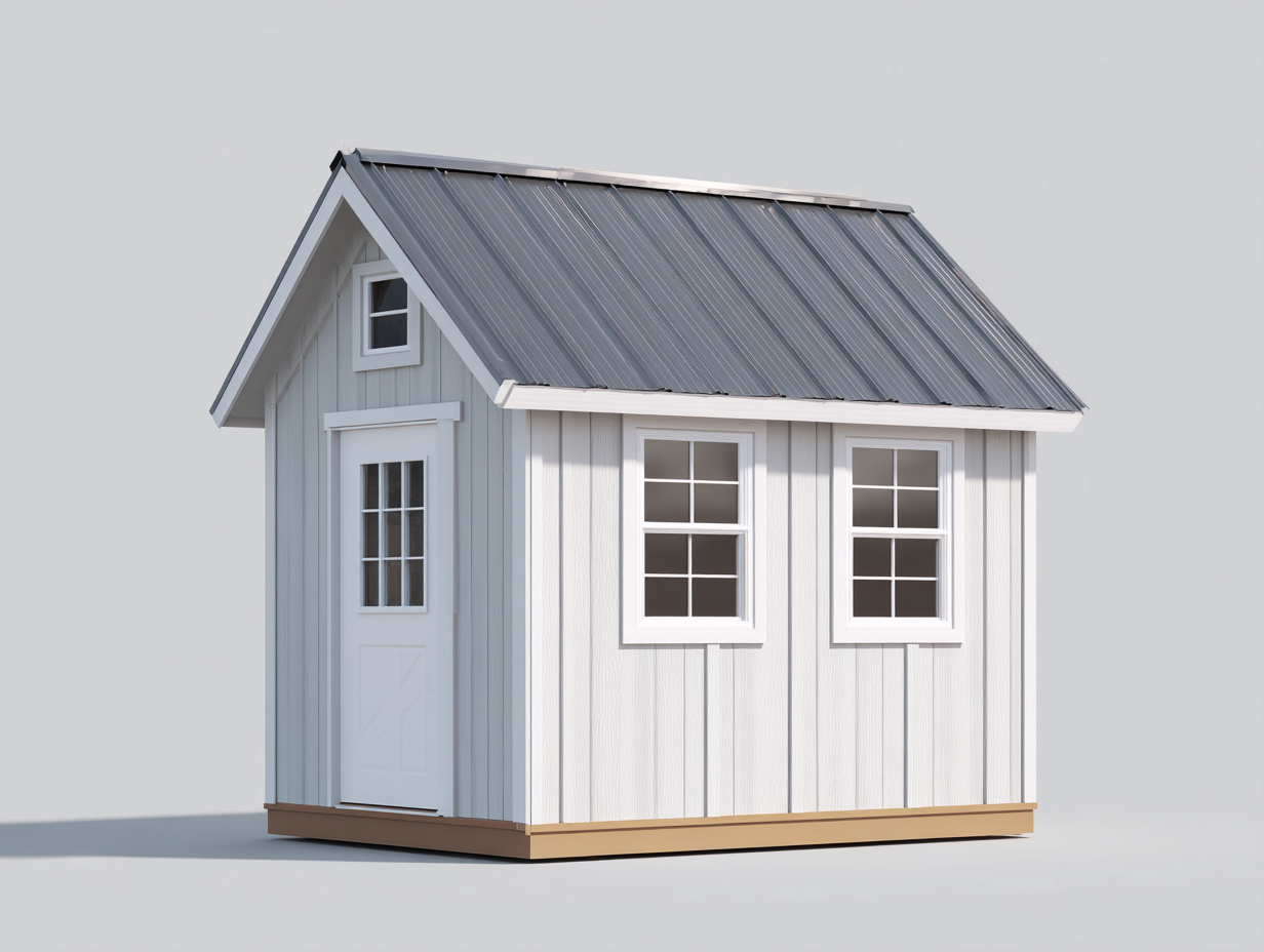 Gartenhäuser Holz 220x180x230 cm - Weiß-Grau - für Garten - Klassisches Design-Casagoden