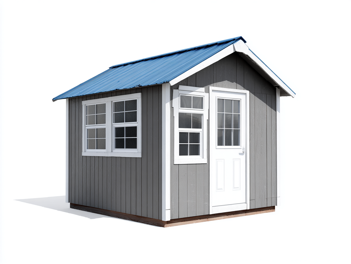 Gartenhäuser Holz 240x200x220 cm Grau-Weiß - Klassischer Stil - Geeignet für Garten-Casagoden