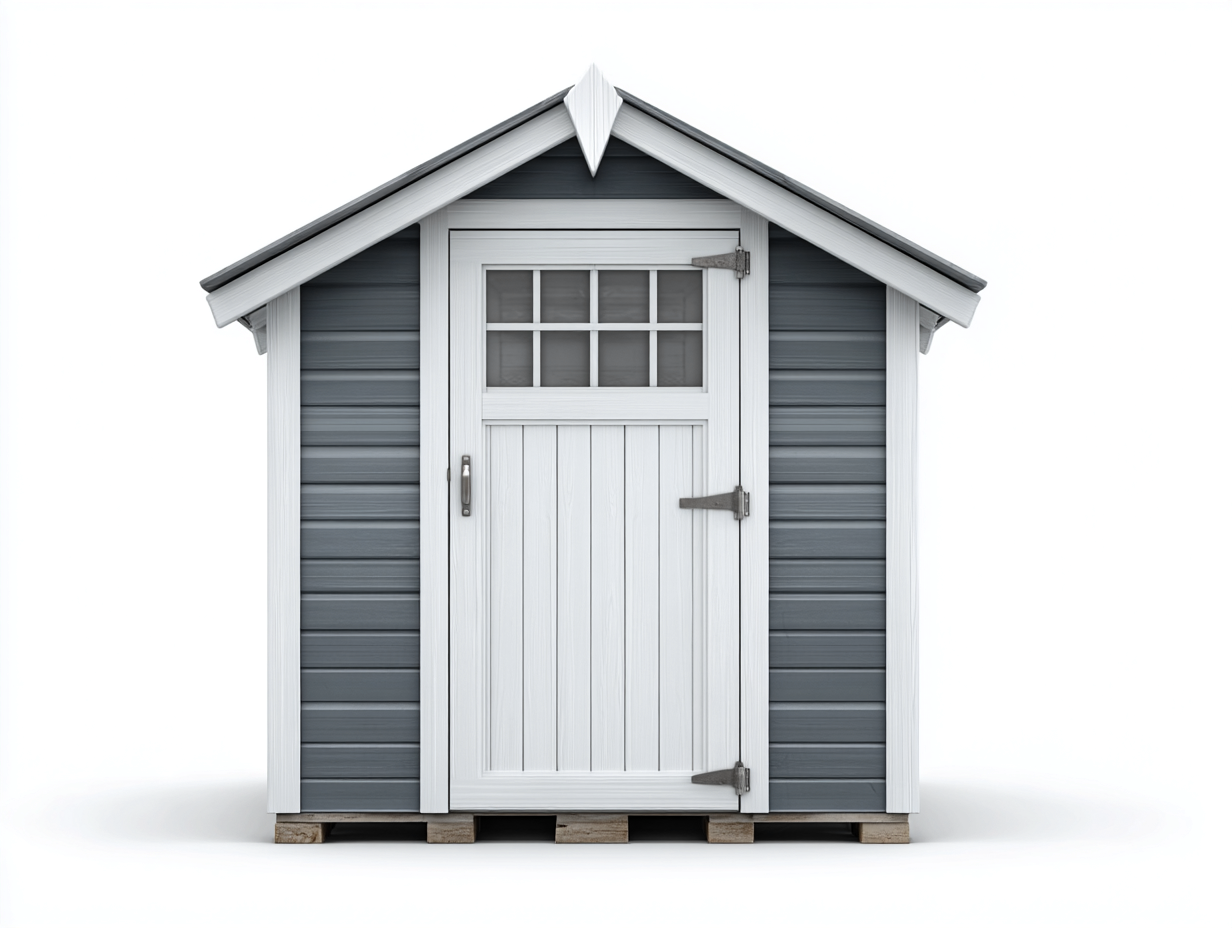 Gartenhäuser Kunststoff 180x120x200 cm Grau-Weiß - Klassischer Stil - Gerätehaus für Garten-Casagoden
