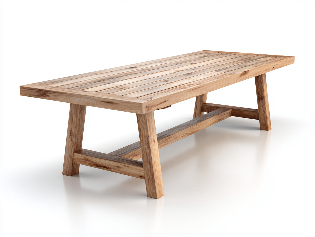 Gartentisch Massivholz 220x90x75 cm Naturholz - Klassisches Design - Geeignet für Garten Terrasse-Casagoden