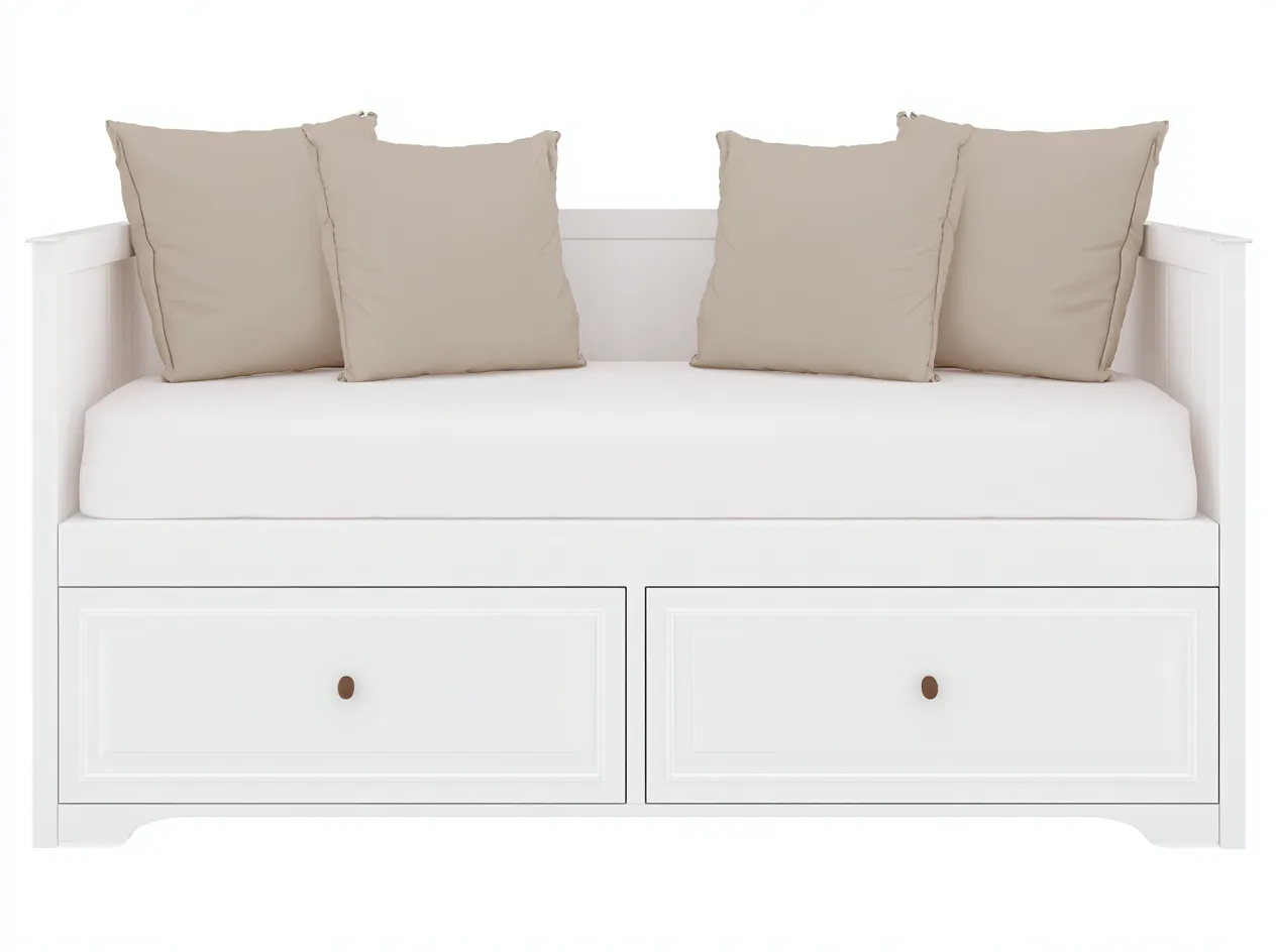 Divano letto - legno - 202x95x86 cm - Bianco - stile moderno-Ramozahome