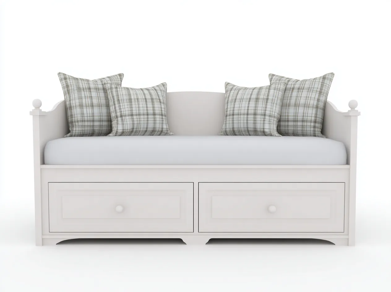 Divano letto - legno - 199x94x88 cm - Bianco - stile moderno-Ramozahome