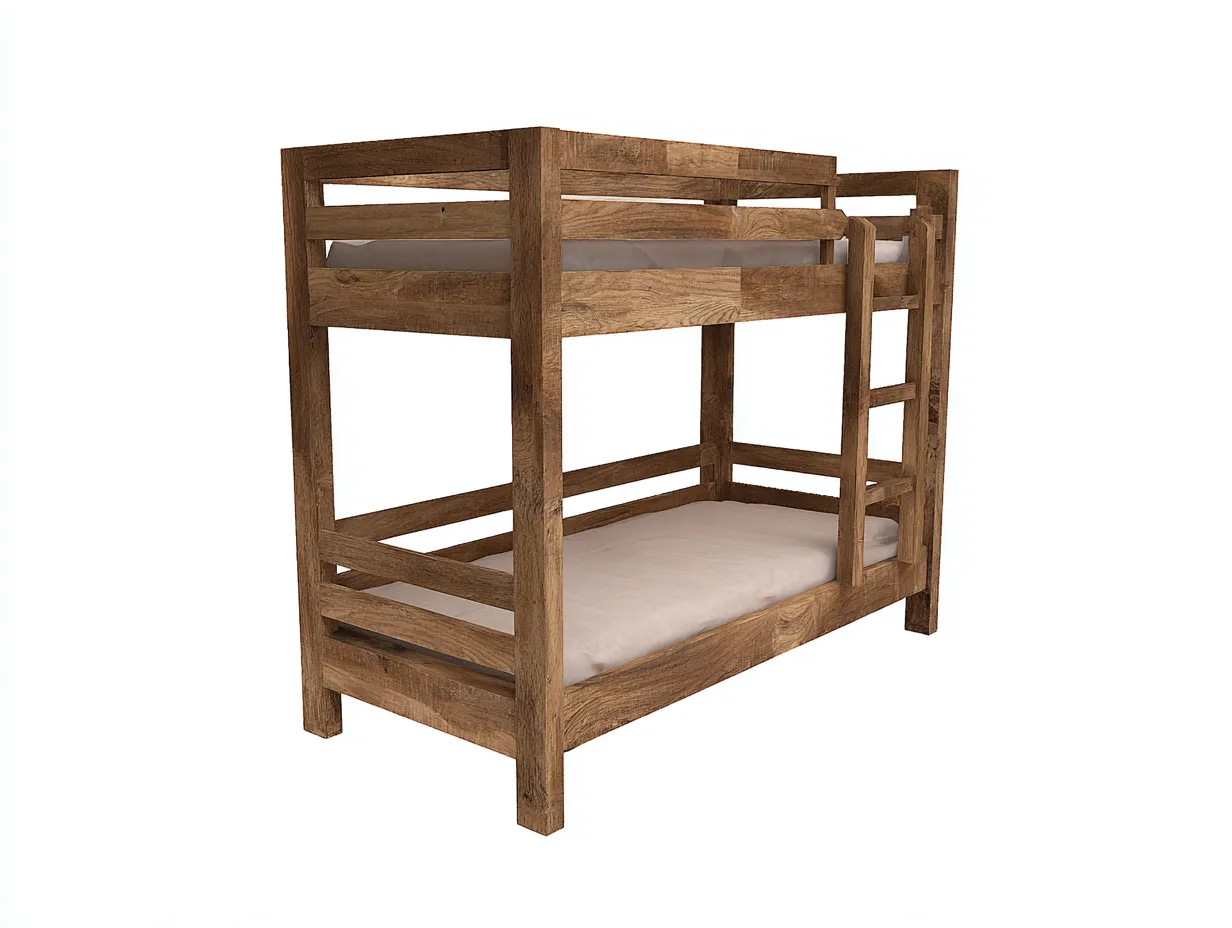 letti a castello-legno massello-202x92x172 cm-legno naturale-stile rustico-Ramozahome