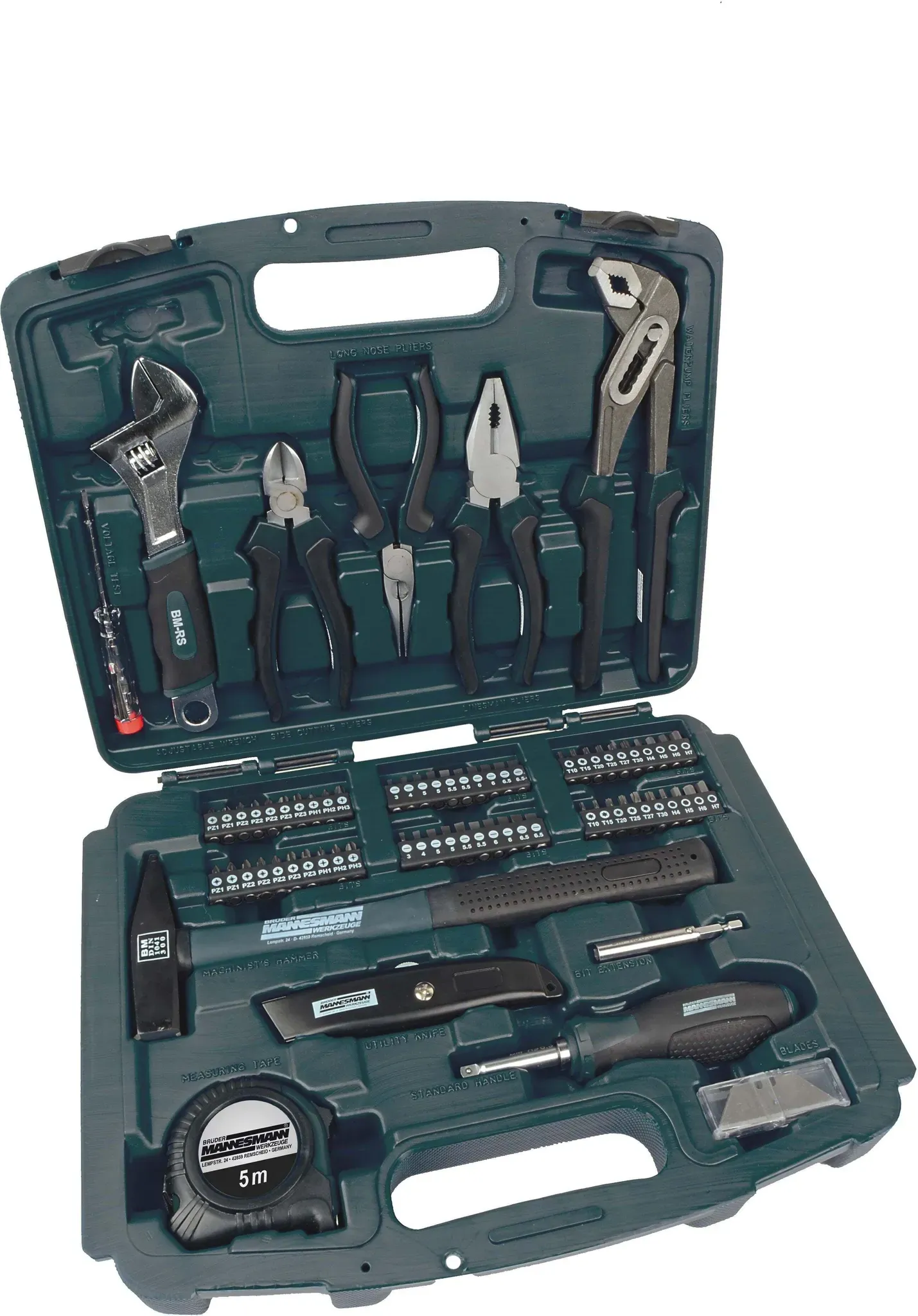 Mannesmann Werkzeugbox mit Schubladen, 163-tlg.
