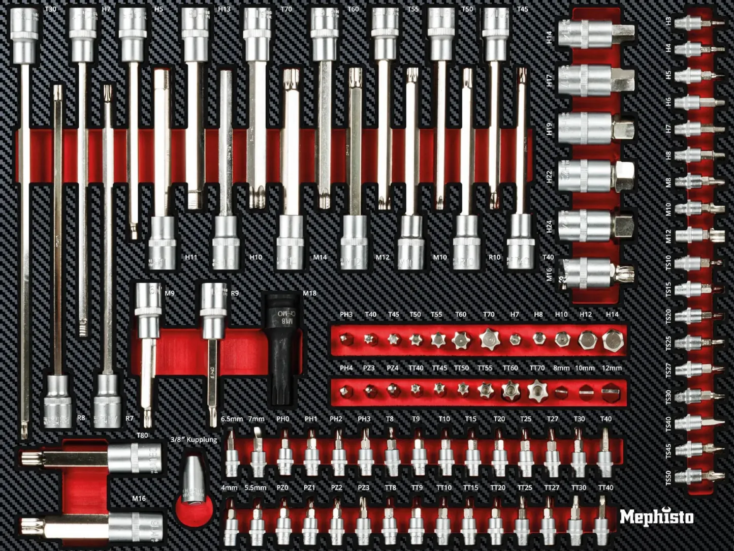 Mephisto Werkzeugwagen 7 Schubladen inkl. Rollgabelschlüssel