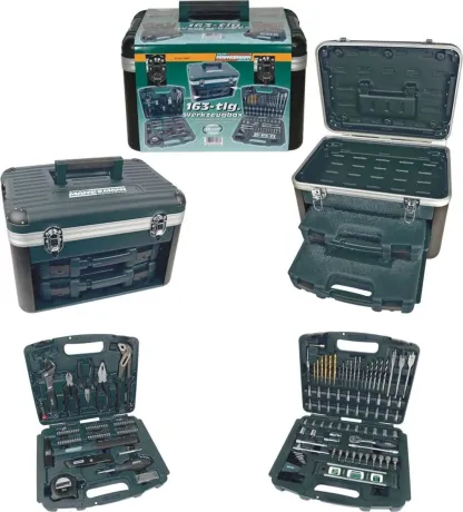 Mannesmann Werkzeugbox mit Schubladen, 163-tlg.
