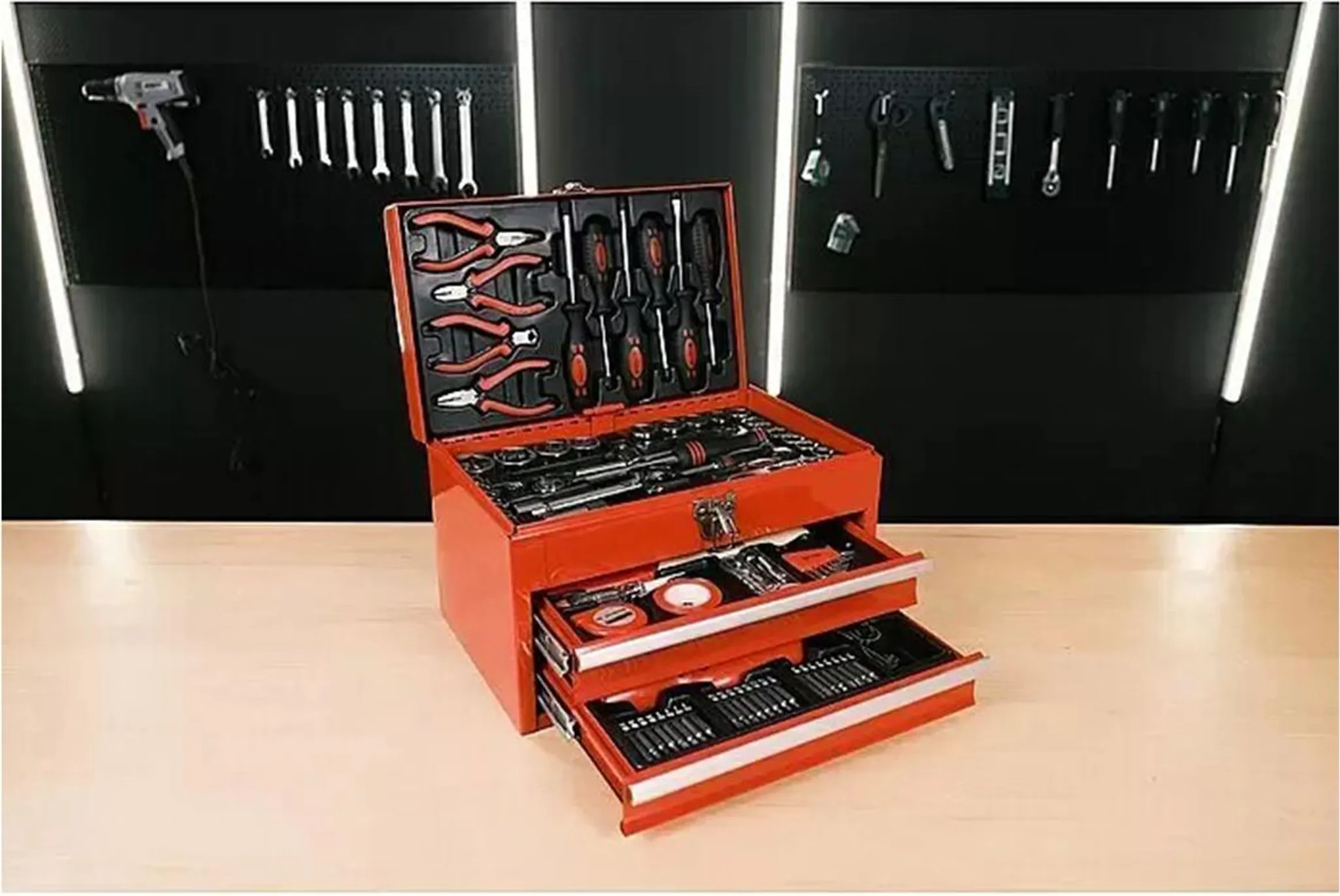 BRÜDER MANNESMANN Werkzeug-Satz 155-tlg in Werkzeugbox