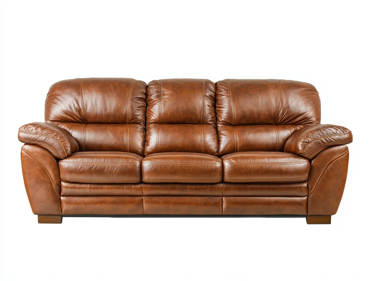 Divani a 3 posti - Pelle - 234x104x96 cm - Marrone - Stile comfort classico-Hadorrohome