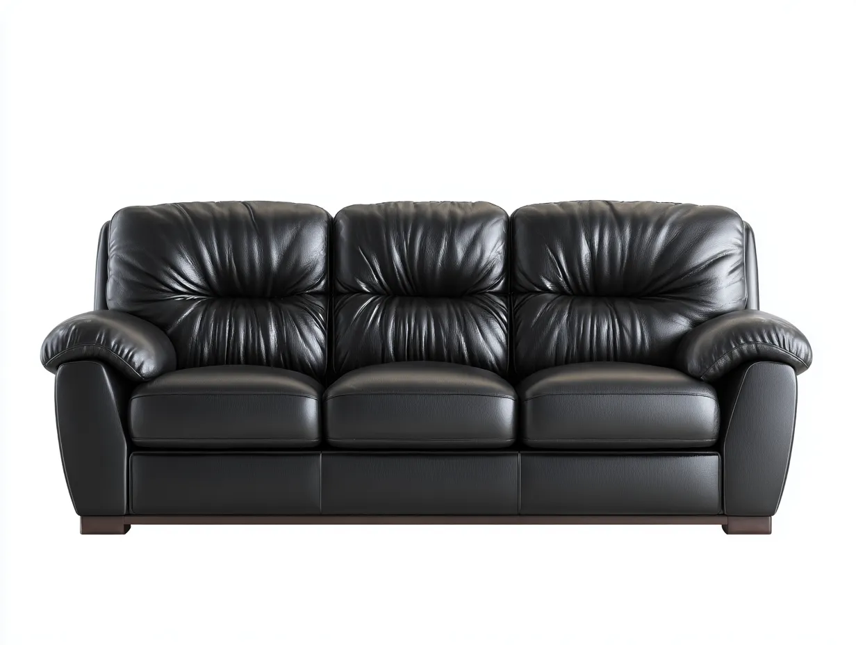 Divani a 3 posti - Pelle - 230x100x92 cm - Nero - Stile comfort-Hadorrohome