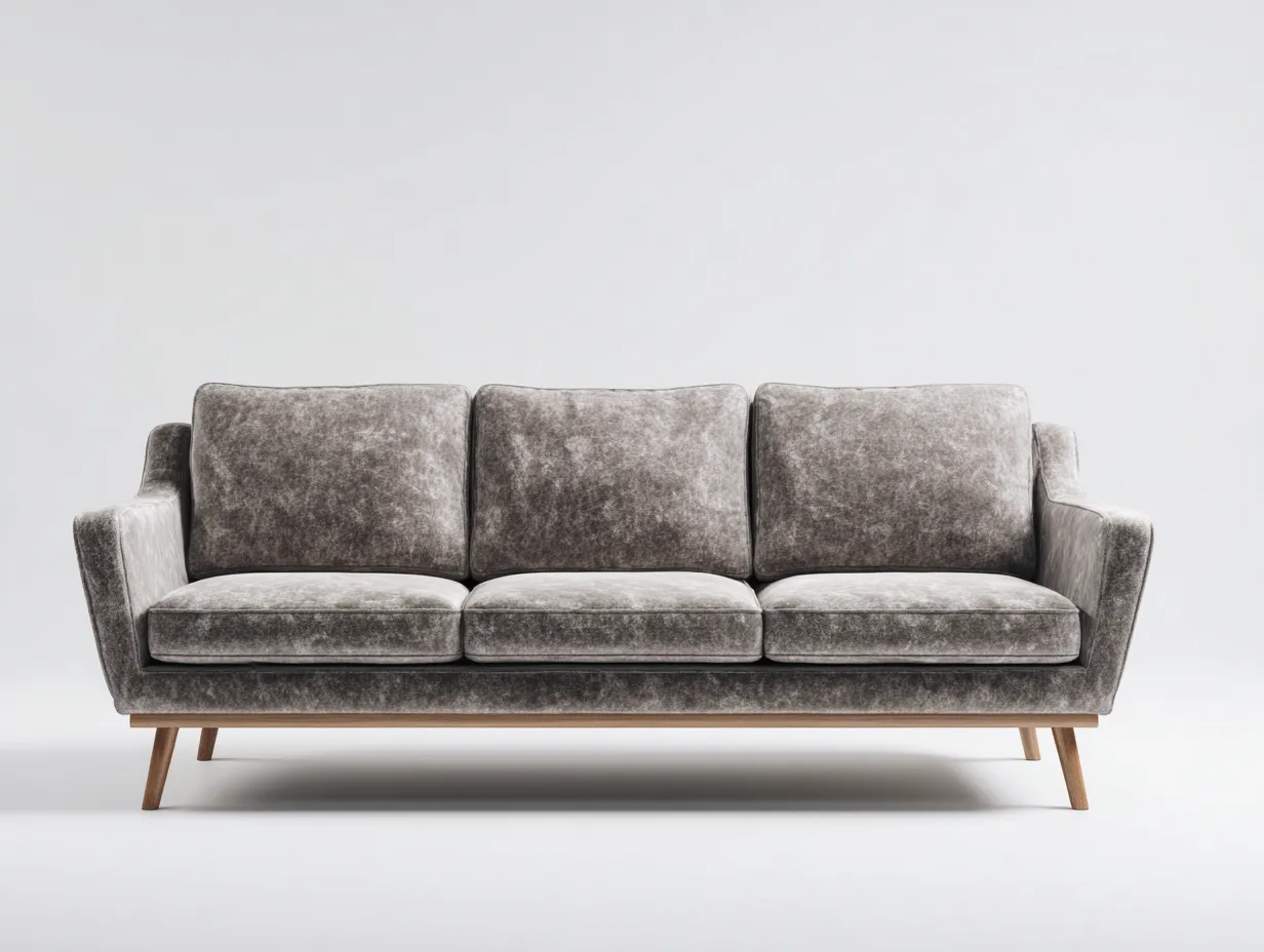 Divani a 3 posti - Tessuto-Legno - 228x96x86 cm - Grigio - Stile moderno-Hadorrohome