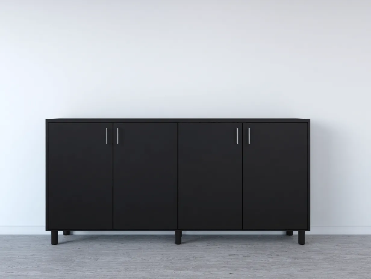 Mobile ingresso - MDF - 170x40x78 cm - Nero - Stile moderno-Hadorrohome