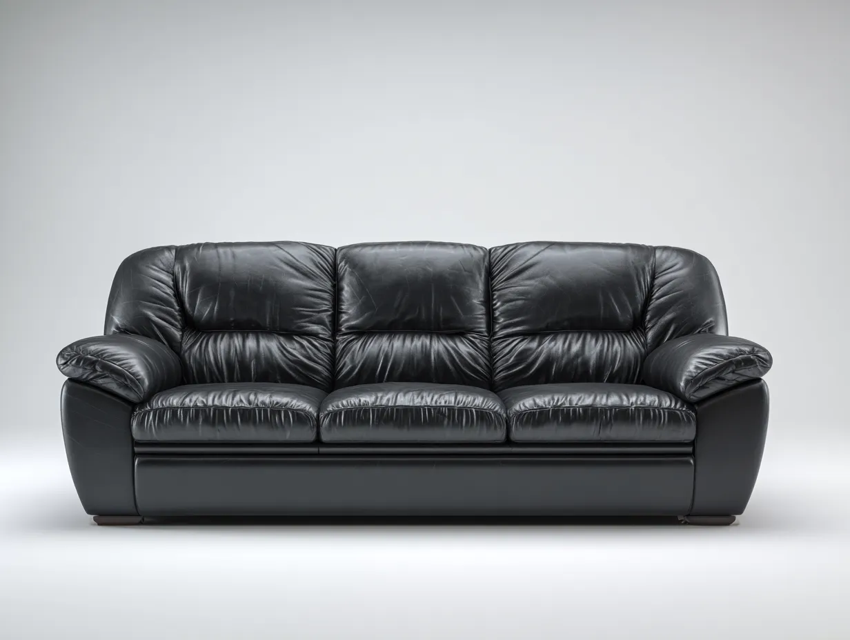 Divani a 3 posti - Pelle - 218x94x89 cm - Nero - Comfort classico-Hadorrohome