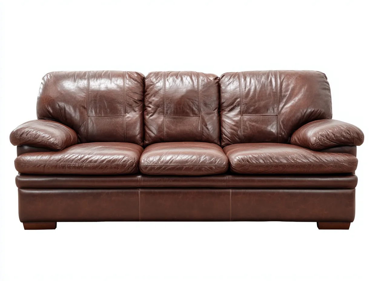 Divani a 3 posti - Pelle - 228x99x91 cm - Marrone - Stile classico-Hadorrohome