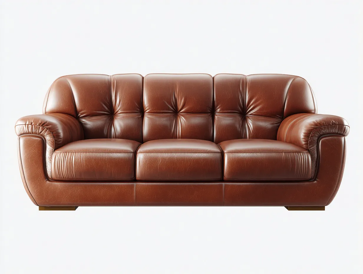 Divani a 3 posti - Pelle - 233x103x95 cm - Marrone - Stile comfort classico-Hadorrohome