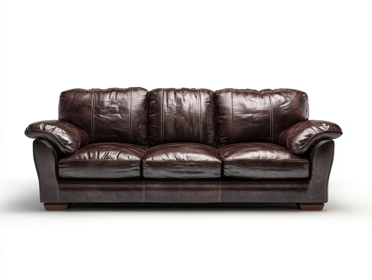 Divani a 3 posti - Pelle - 229x100x92 cm - Marrone scuro - Stile classico-Hadorrohome