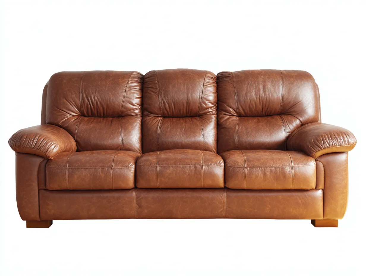 Divani a 3 posti - Pelle - 232x101x93 cm - Marrone - Stile comfort classico-Hadorrohome