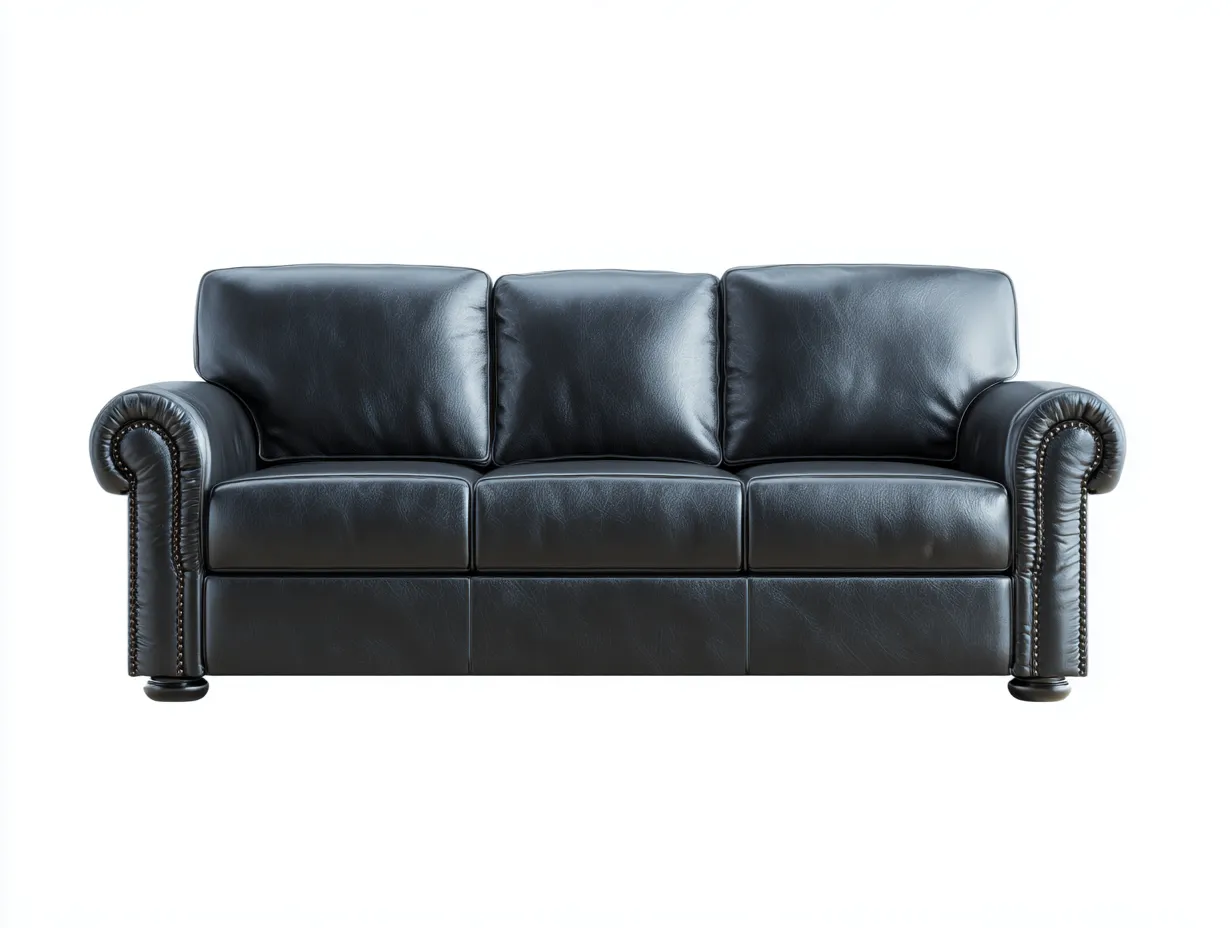 Divani a 3 posti - Pelle - 222x96x90 cm - Nero - Stile classico-Hadorrohome