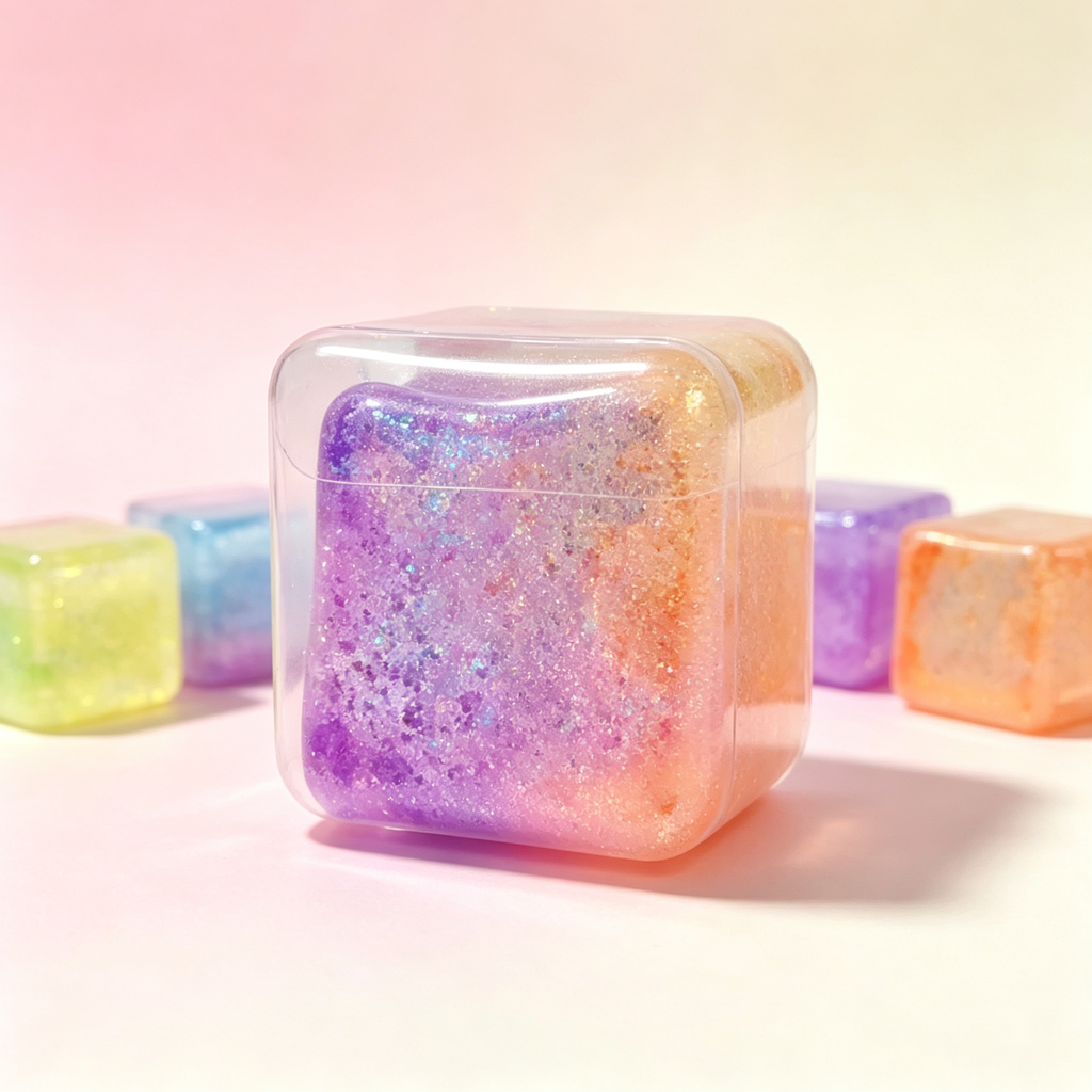 Snowflake Ice Cube Squishy Toy - Maltose Texture Slow Rising Fidget Cube, Sensory Stress Relief Gift