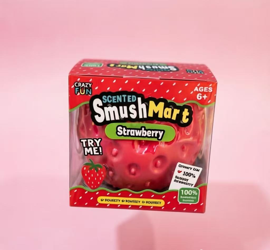 Red Strawberry Squishy Stress Relief Toy, Fruit Squeezy Squishy Toy