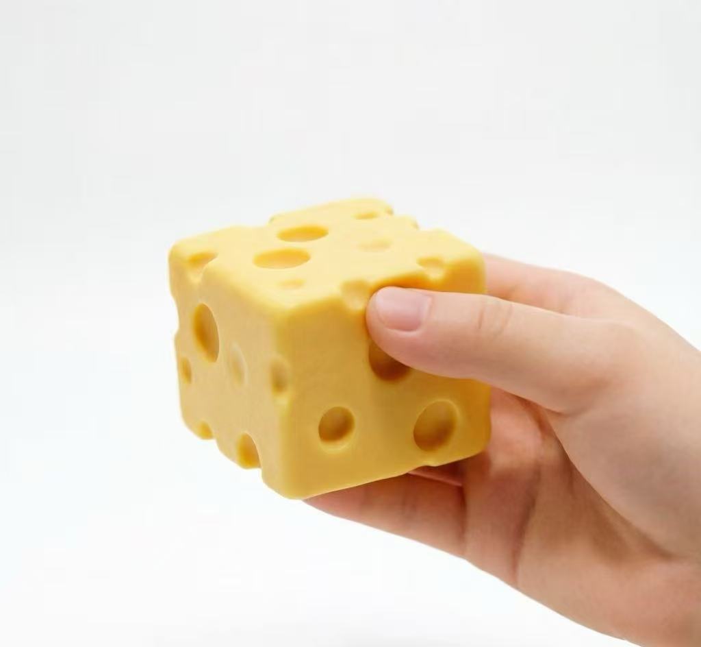 Cheese Block Squishy Stress Relief Toy, Soft Squeezy Squishy Fidget Toy