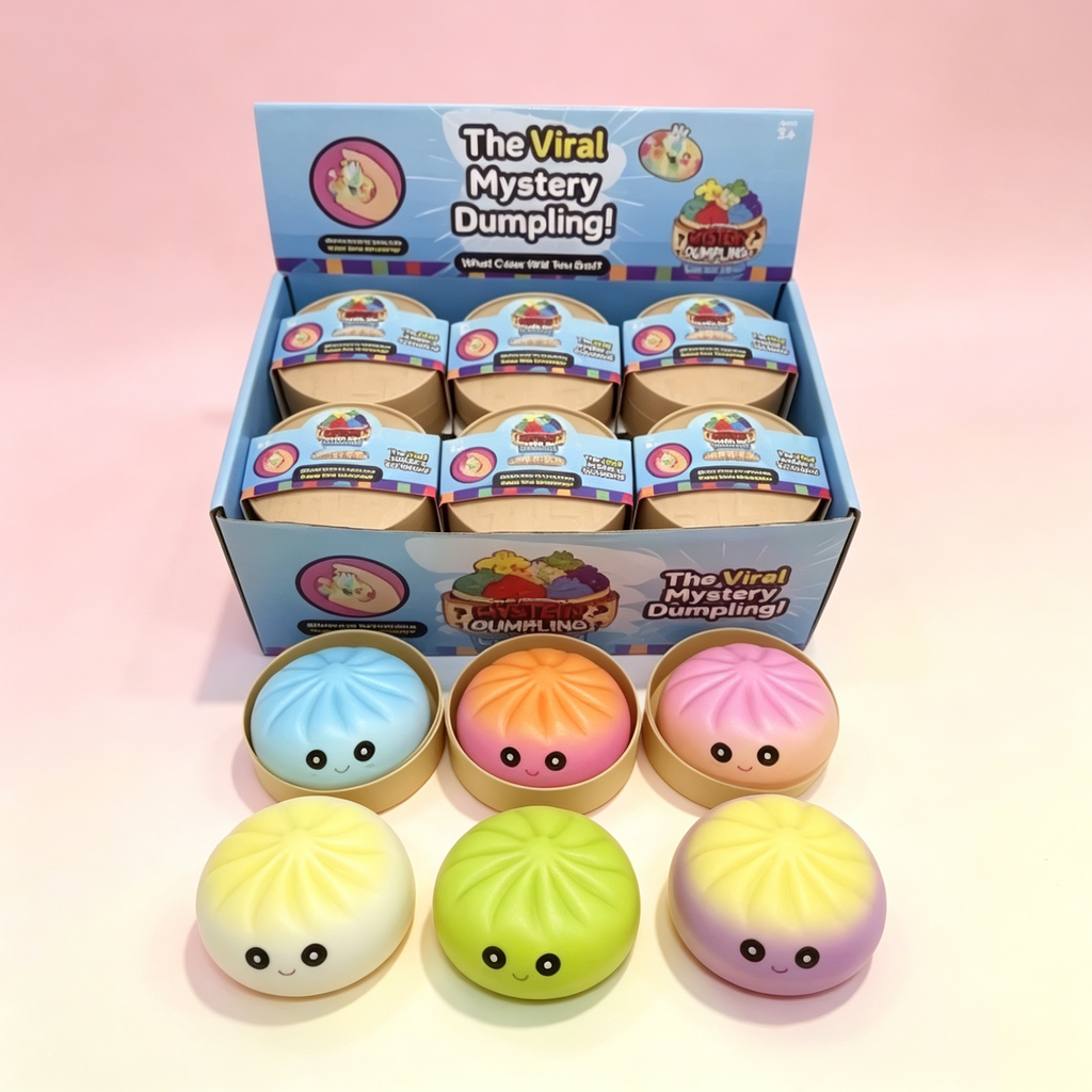 Realistic Steamed Bun Squishy with Water Beads - Funny Face Slow Rising Squeeze Toy, Sensory Stress Relief Gift
