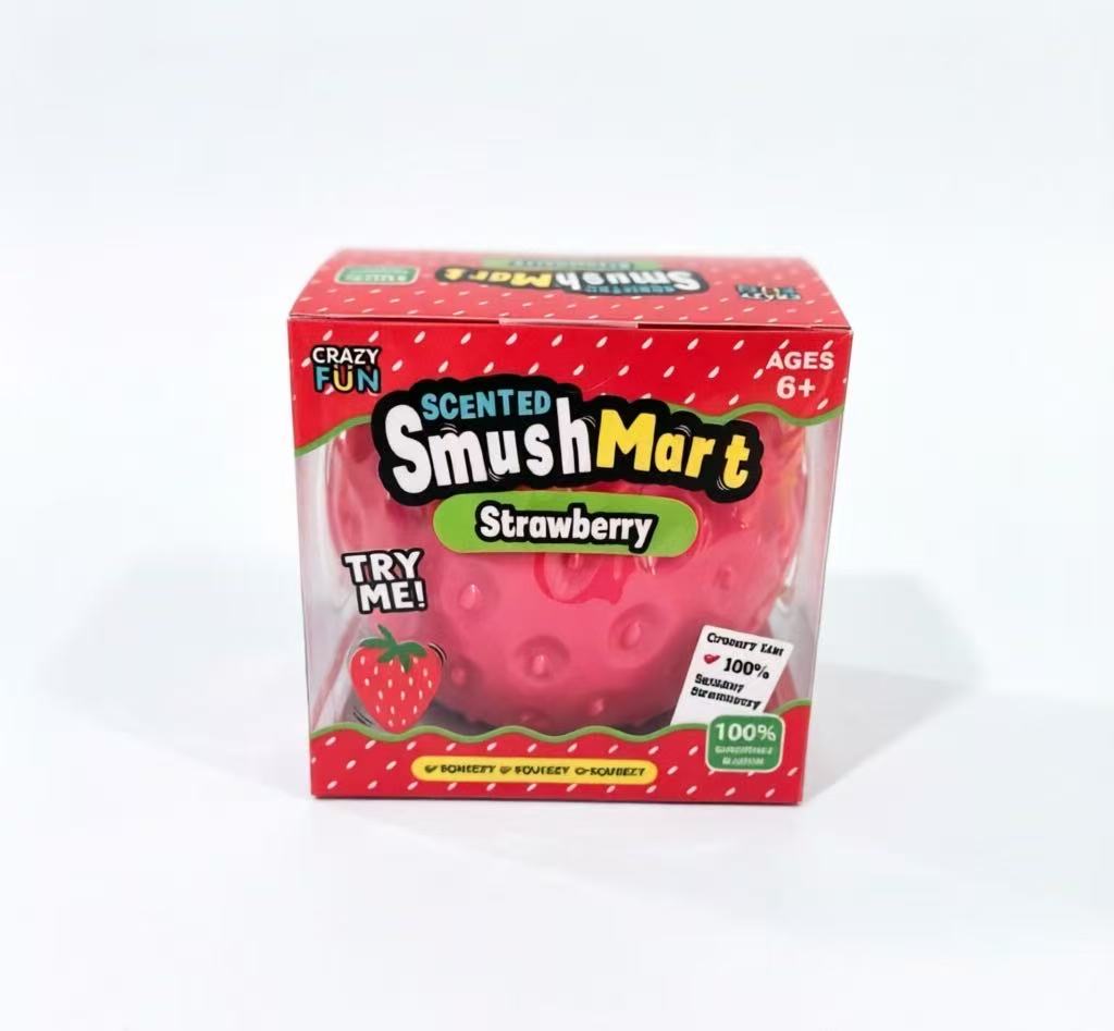 Red Strawberry Squishy Stress Relief Toy, Fruit Squeezy Squishy Toy