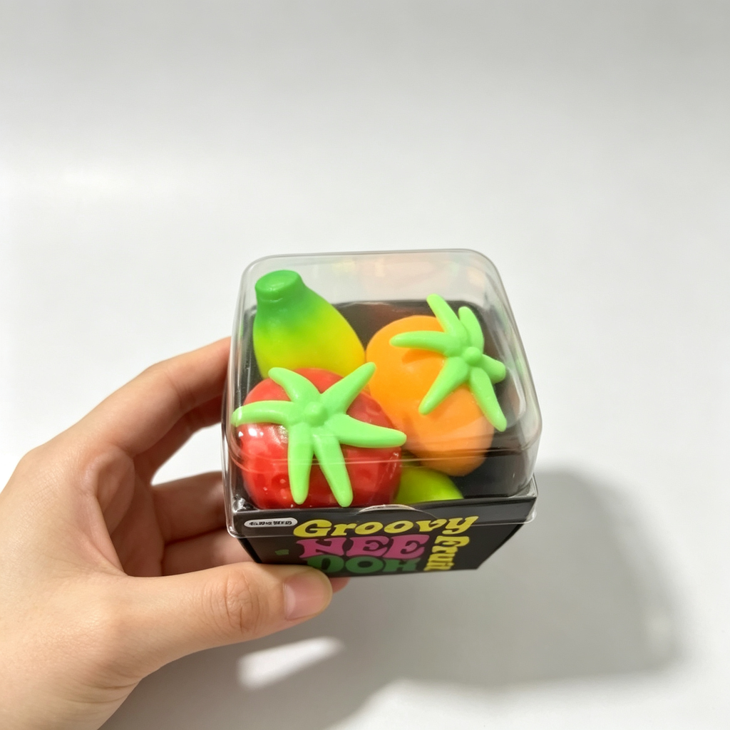Realistic Fruit Squishy Toy Set - Slow Rising Banana, Strawberry & Orange Fidget, Sensory Stress Relief Gift