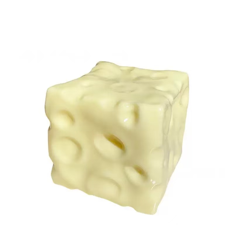 Cheese Block Squishy Stress Relief Toy, Soft Squeezy Squishy Fidget Toy