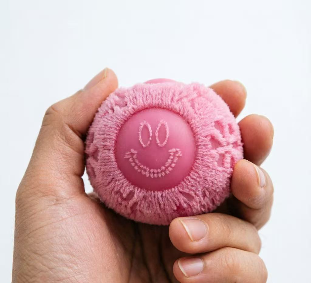 Smiley Round Ball Squishy Stress Relief Toy, Textured Squishy Toy