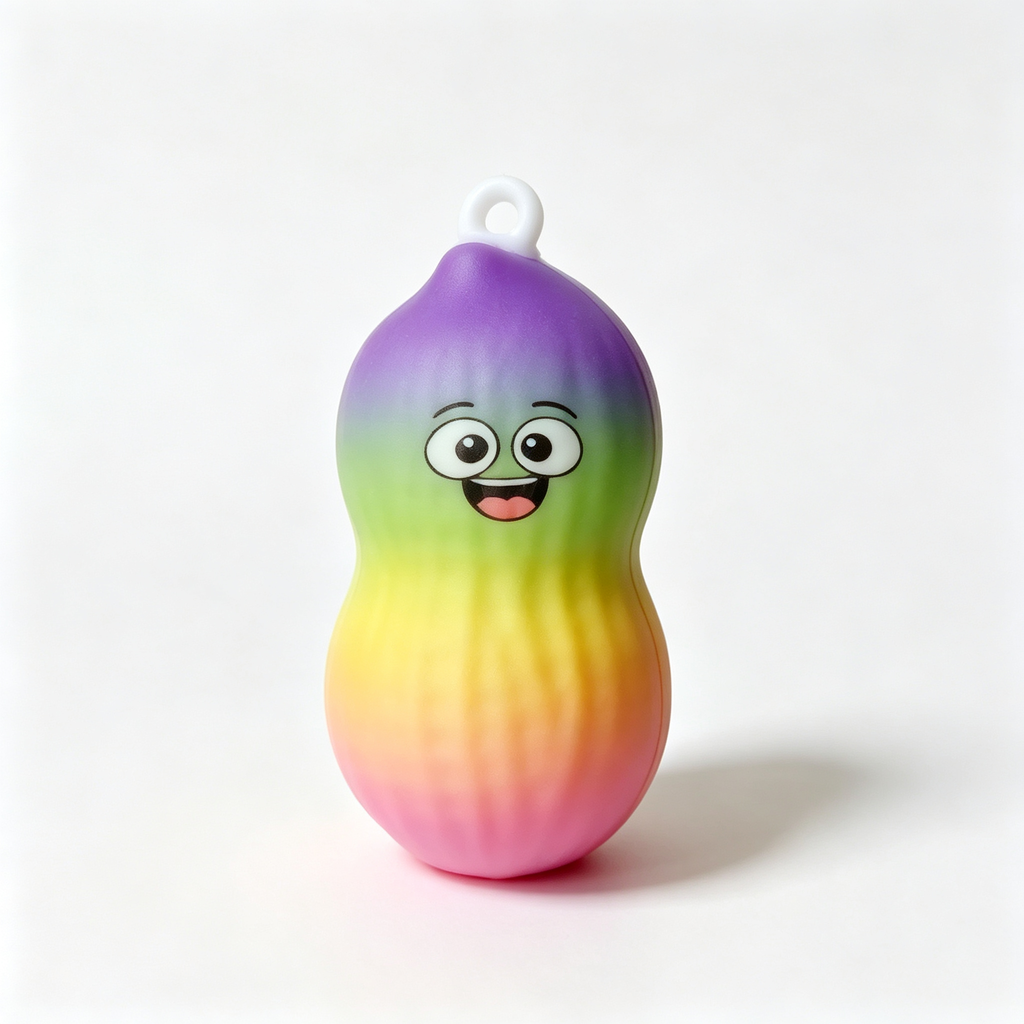 Good Fortune Peanut Squishy Toy - Mud Texture Slow Rising Squeeze Fidget, Sensory Stress Relief Gift
