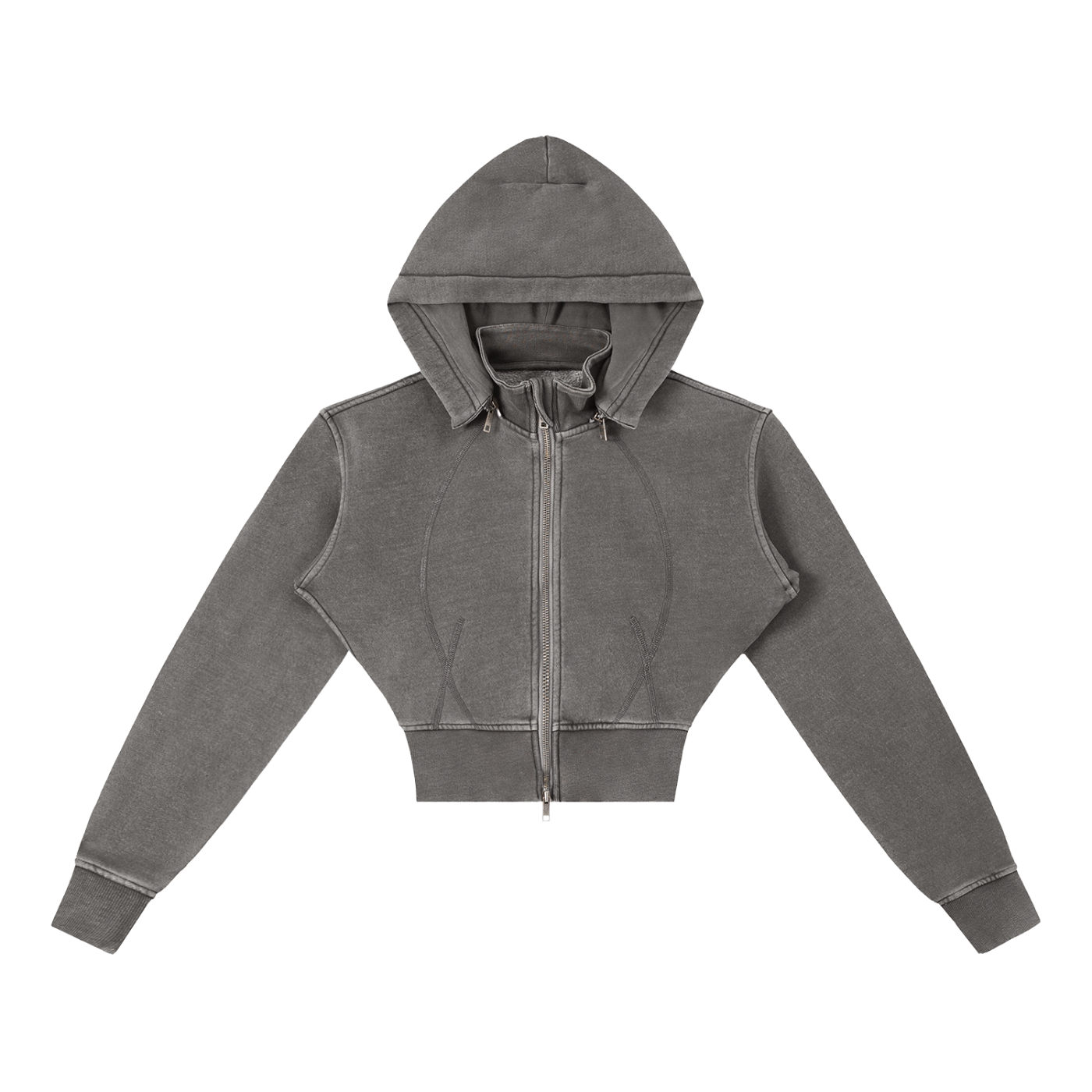 Cropped Fleece Hoodie