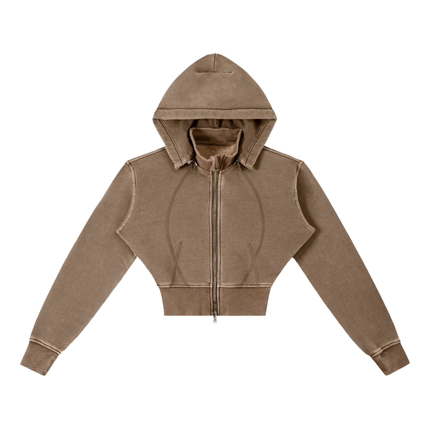 Cropped Fleece Hoodie