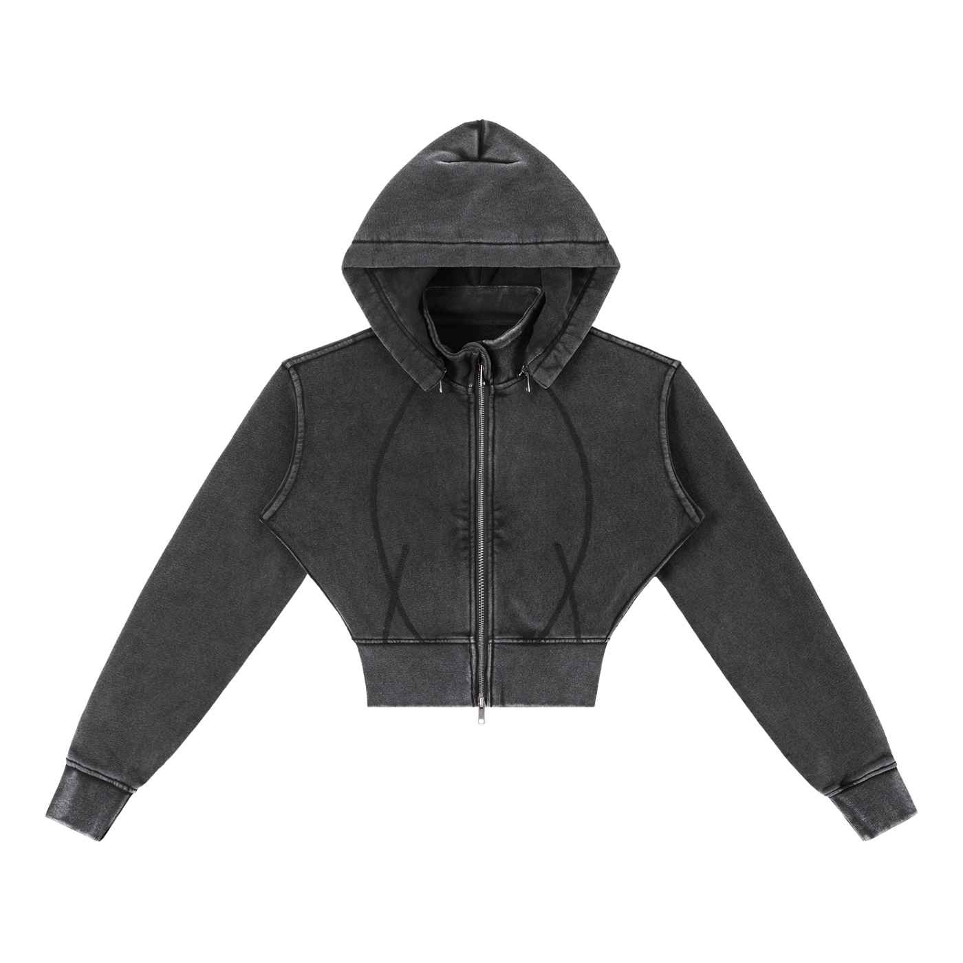Cropped Fleece Hoodie