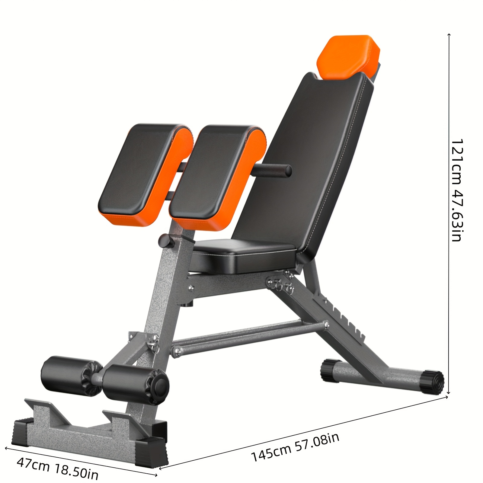 Multifunctional Hyperextension Roman Chair - Adjustable Weight Bench for Full-Body Home Gym