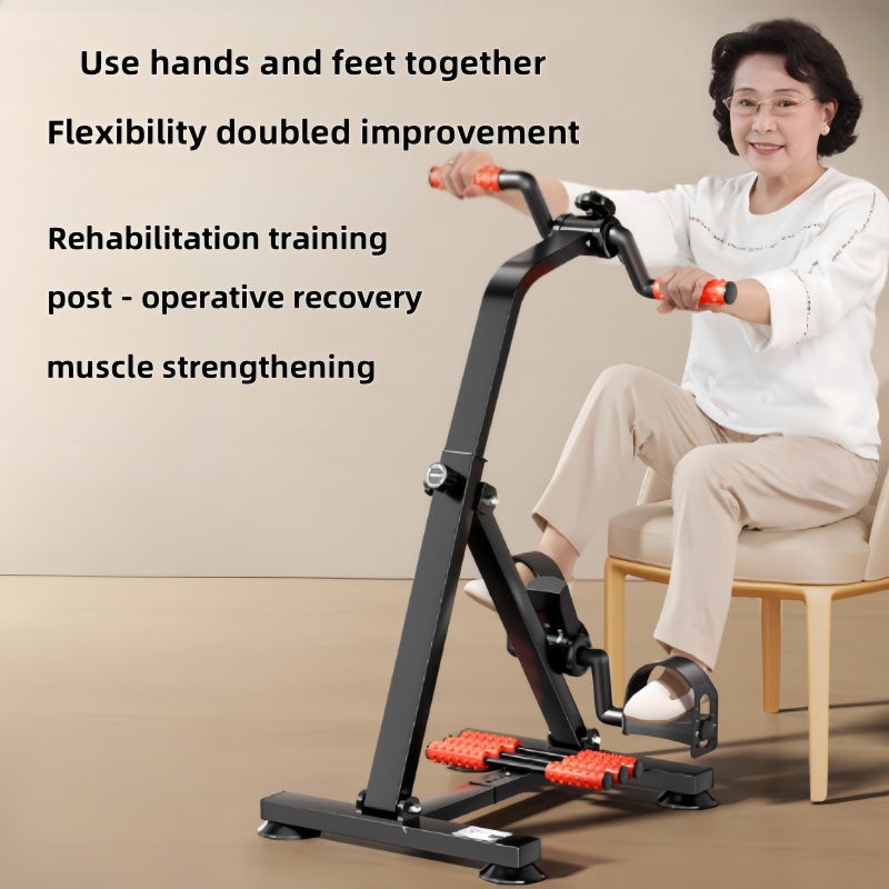 Foldable Pedal Excercise Bike - Multi-Functional Hand & Foot Trainer for Rehabilitation & Full-Body Workout